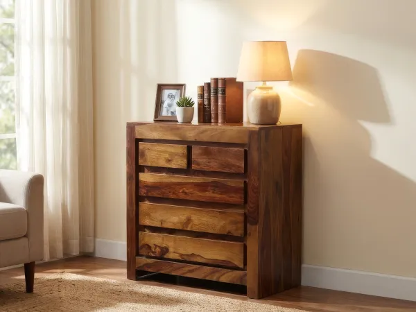 Belle Solid Wood Chest of Drawer with 5 Drawers